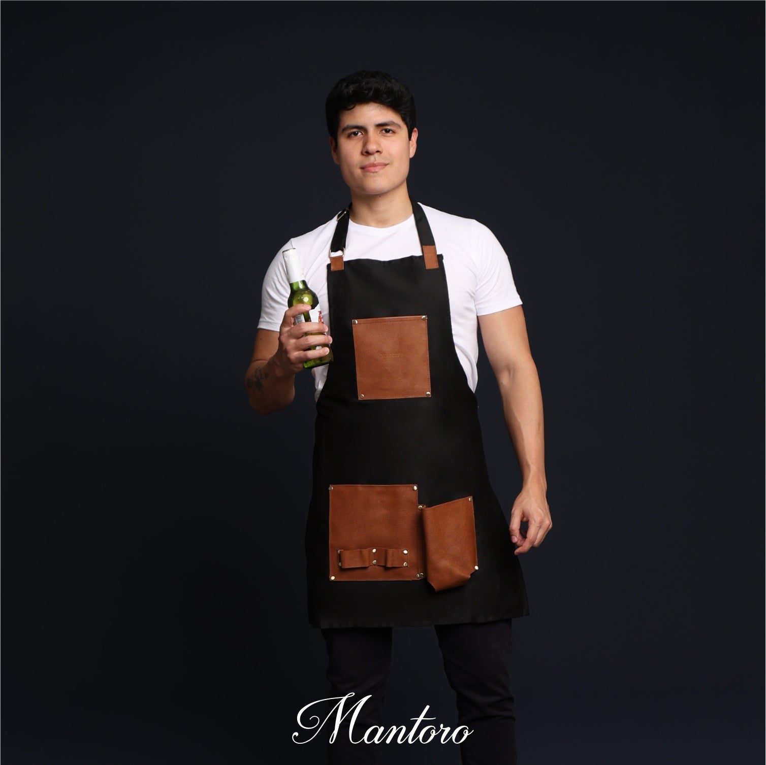 Mandil parillero camel cuero-vacuno-Mantoro