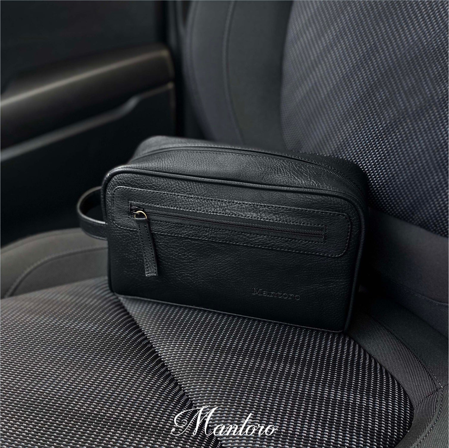 Neceser lite para hombres cuero vegano negro