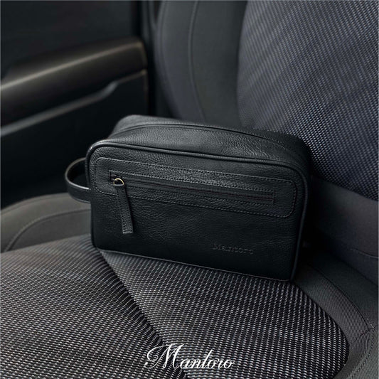Neceser lite para hombres cuero vegano negro