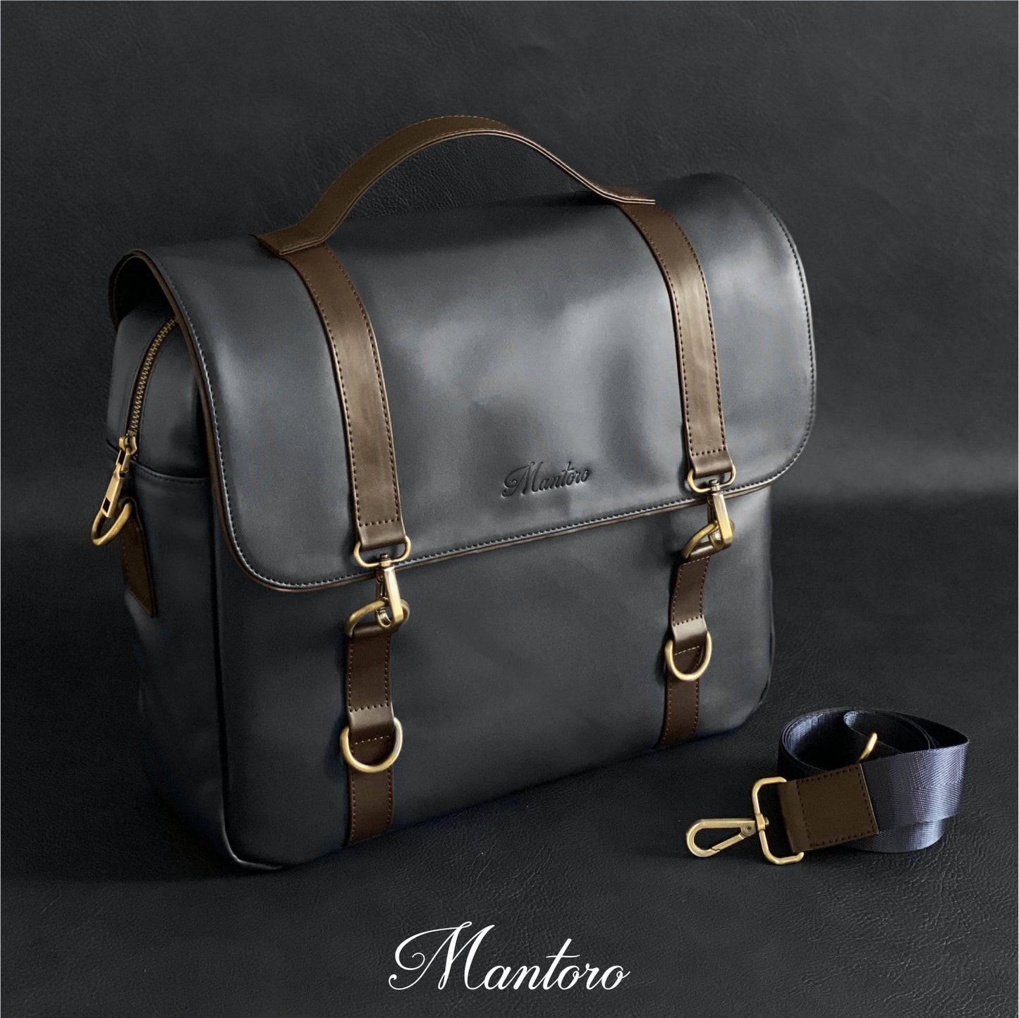 Messenger bag cuero vegano